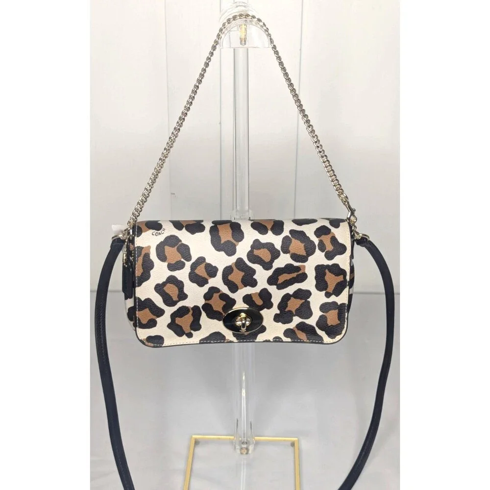 Coach Leopard (Ocelot) Print Mini Ruby Crossbody Bag with Chain NWT